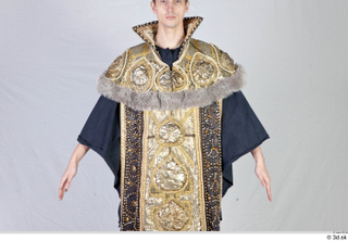 Photos Medieval Monk in Gold suit 1 Medieval Monk Medieval clothing blue shirt gold habit upper body 0001.jpg